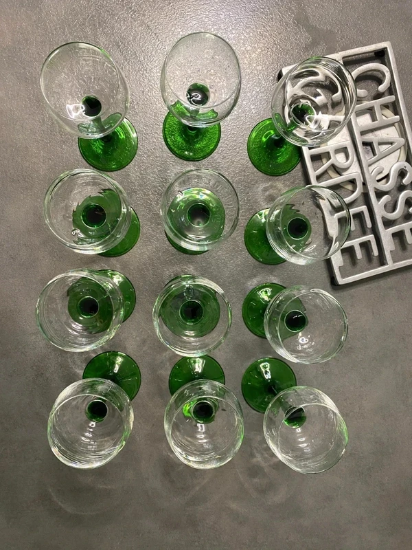 12 vasos Alsacia pies verdes y bola vintage 19 eme – photo 2